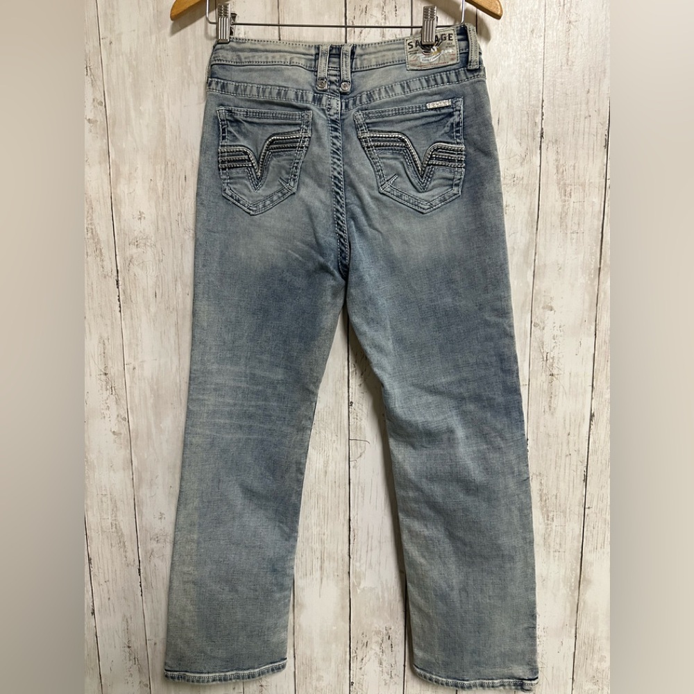Salvage Light Blue Straight Relaxed Jeans Size 14r - Picture 3 of 10